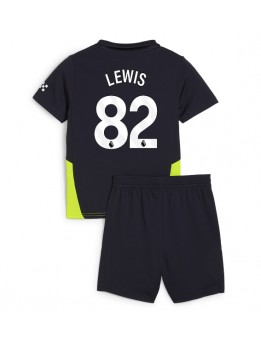 Manchester City Rico Lewis #82 Auswärts Trikotsatz für Kinder 2024-25 Kurzarm (+ Kurze Hosen)